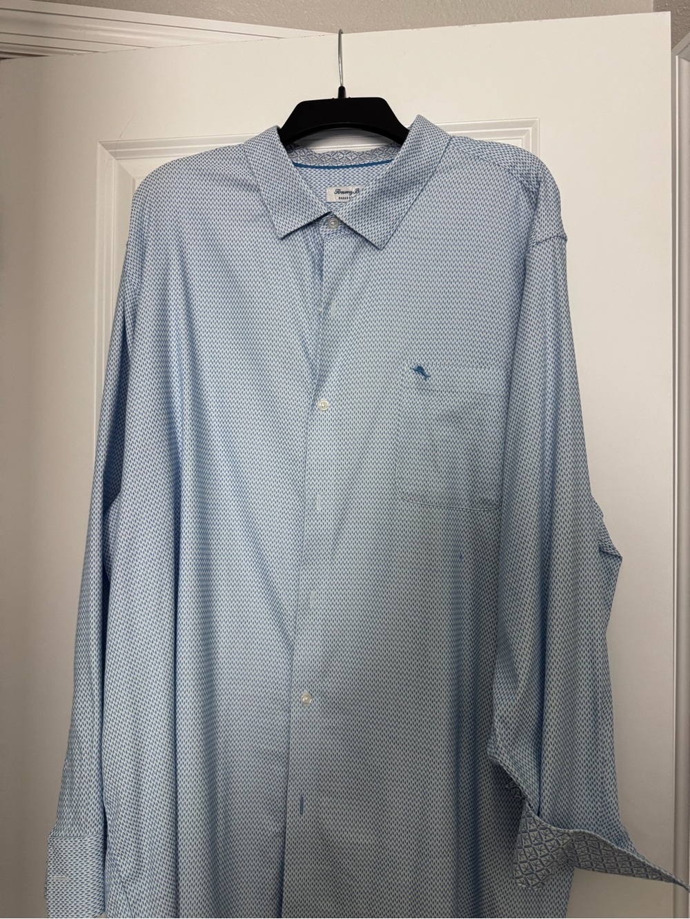 Tommy Bahama Pale Blue Micro-Pattern Dress Shirt